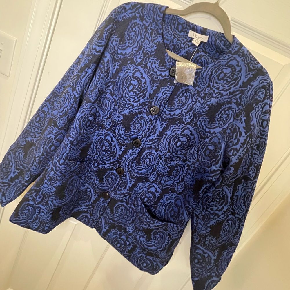 The TOG Shop blue black button jacket size 18 new
